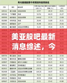 美亚股吧最新消息综述，今日动态一网打尽
