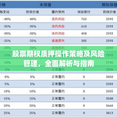 股票期权质押操作策略及风险管理，全面解析与指南