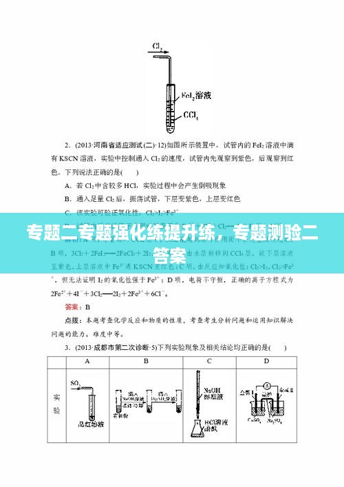 专题二专题强化练提升练，专题测验二答案 