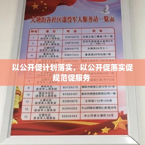 以公开促计划落实，以公开促落实促规范促服务 