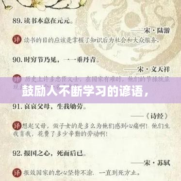 鼓励人不断学习的谚语， 